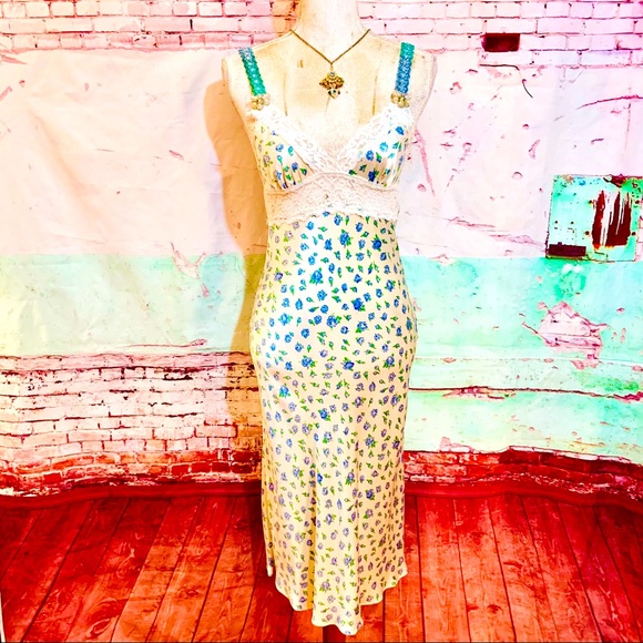 VINTAGE BETSEY JOHNSON UPCYCLED SLIP DRESS - Picture 1 of 7